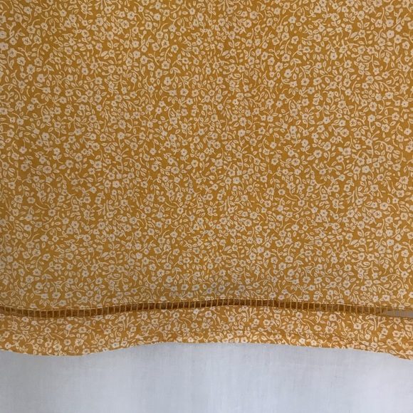 Talbots Mustard Yellow Long Sleeve Mini Floral Print Cotton Peasant Blouse M - Picture 5 of 5